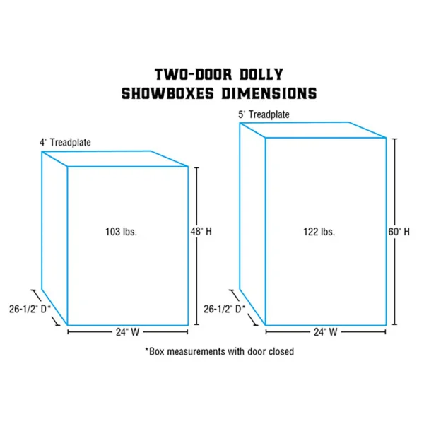 5' Dolly Two-Door Dolly Showbox, Aluminum